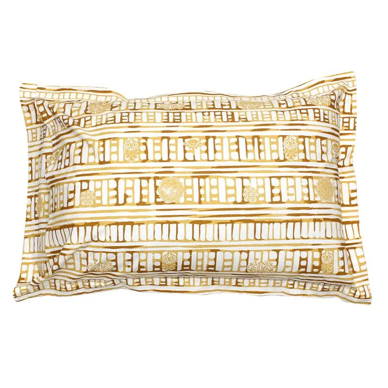 Sanchi Pillow Cover (Yellow) - Set Of Two