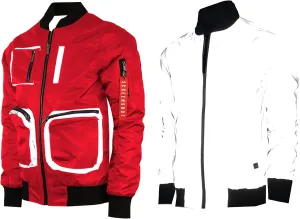 SCREENSHOT Men Streetwear Hip-Hop Urban NY Fashion Bomber Jacket - Modern Outdoor Lightweight Windbreaker Graffiti Zip Up Top