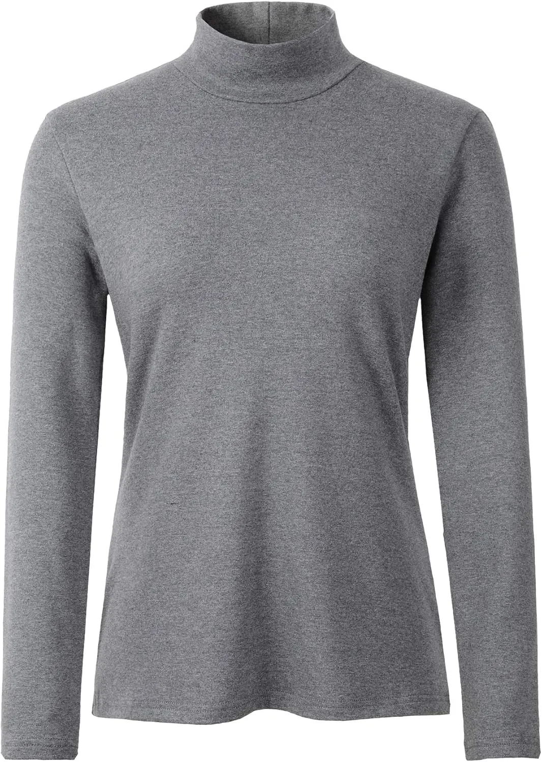 Women's Cotton Mock Turtleneck Long Sleeve Basic Thermal Top