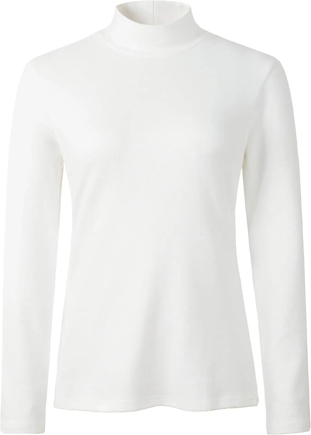 Women's Cotton Mock Turtleneck Long Sleeve Basic Thermal Top