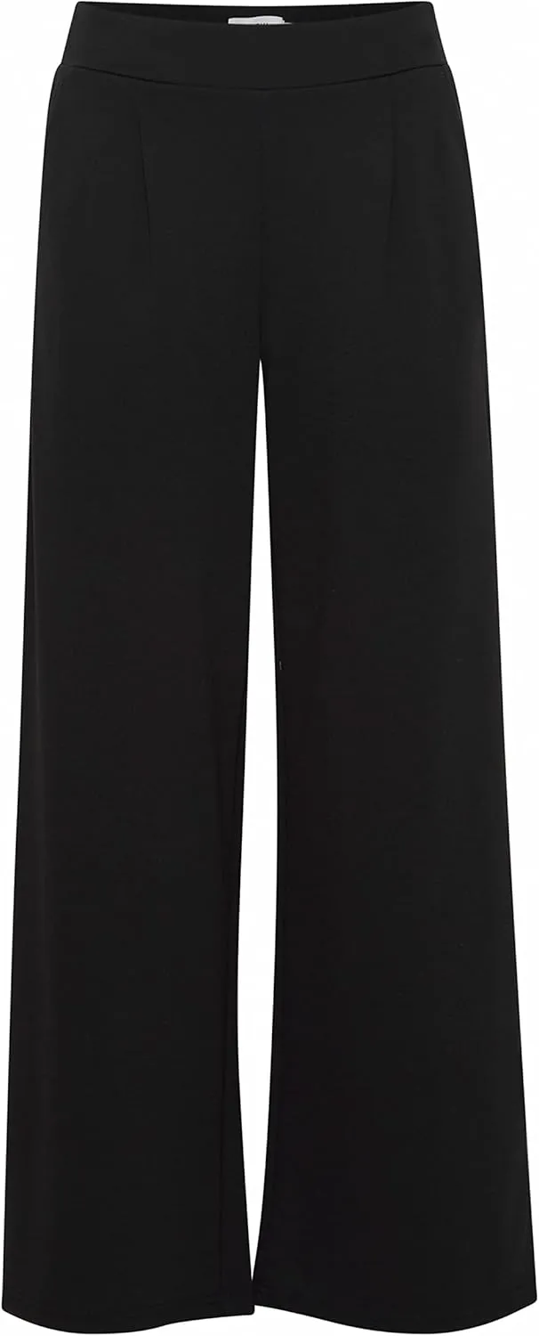 Women's IHKate Casual Stretch High Waist Pleated Wide Leg Culotte Pants with Pockets