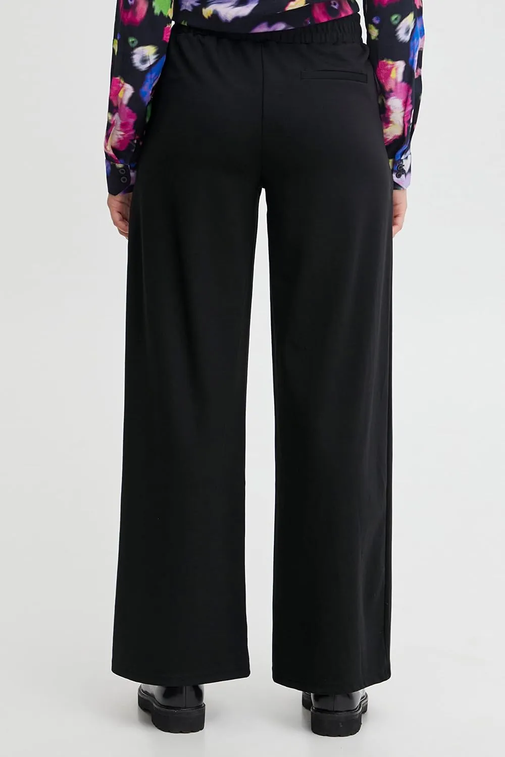Women's IHKate Casual Stretch High Waist Pleated Wide Leg Culotte Pants with Pockets