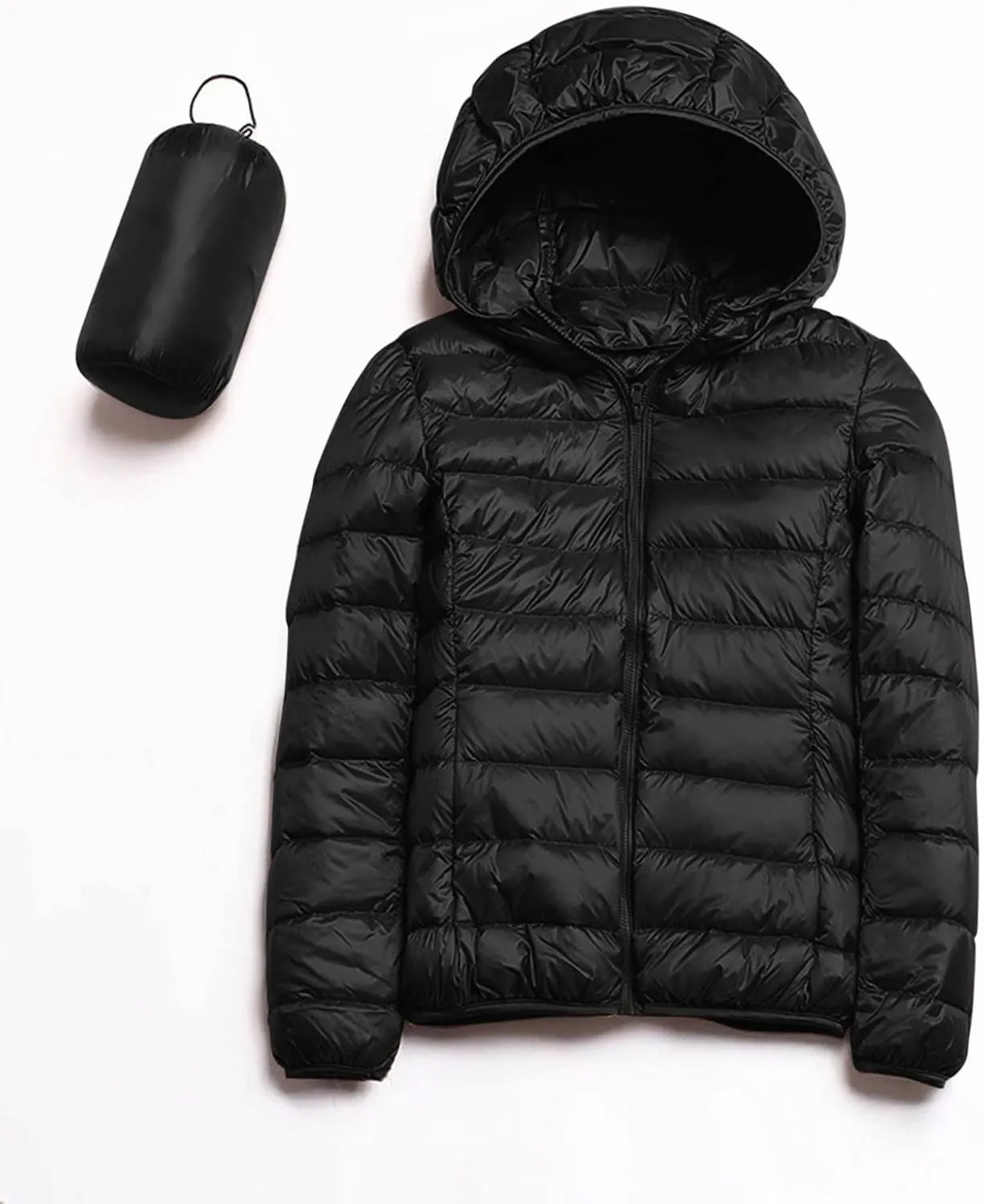 Womens Warm Lightweight Puffer Jackets Fashion Solid Color Waterproof Quilted Coats White Duck Down Casual Outerwears