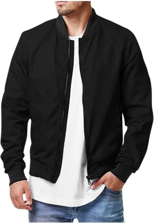 Ymosrh Mens Jackets Casual Stylish Bomber Jacket Spring Fall Causal Softshell Windbreaker Coat Outerwear Rain Jacket